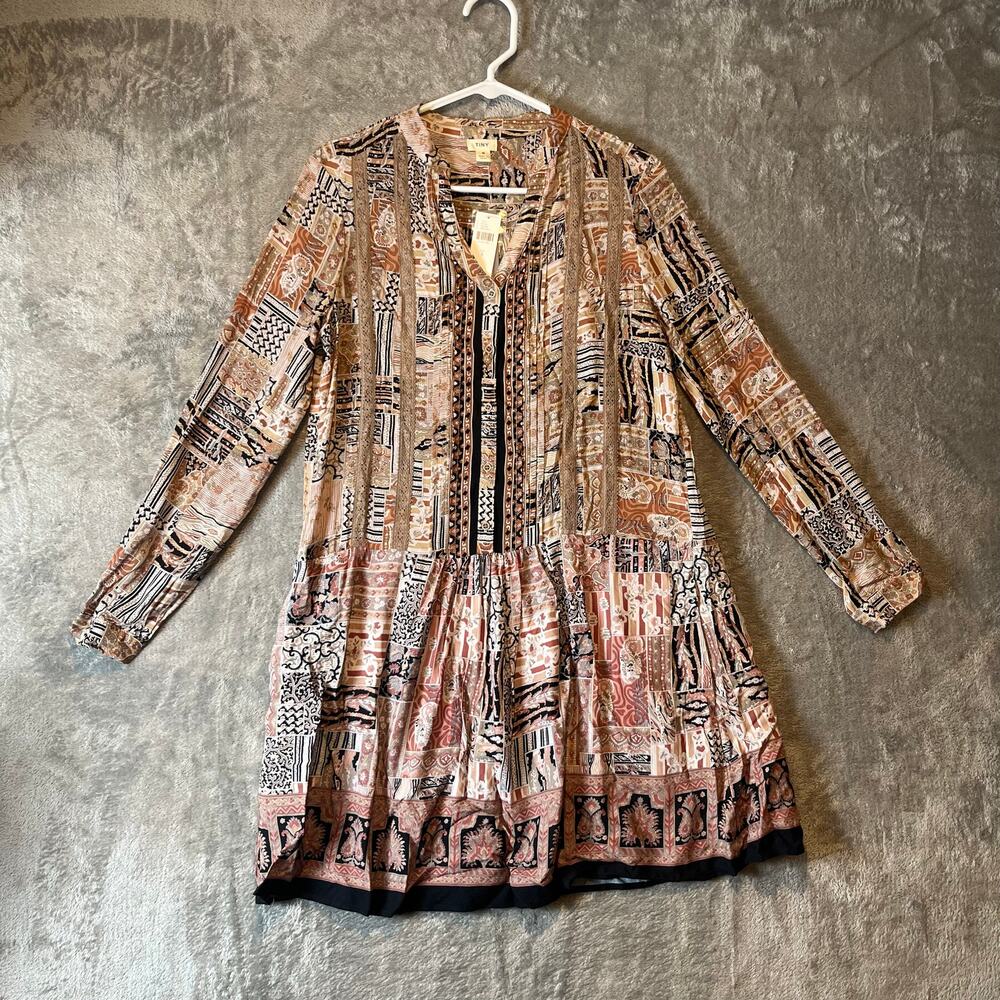 Anthropologie Tiny Ismelda Boho Patchwork Tiered Tunic Dress Small Festival New